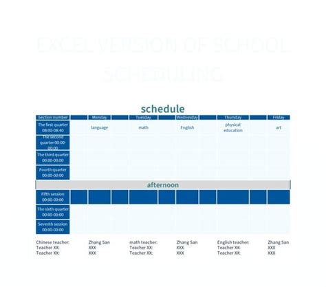 excel version  school scheduling excel template  google sheets