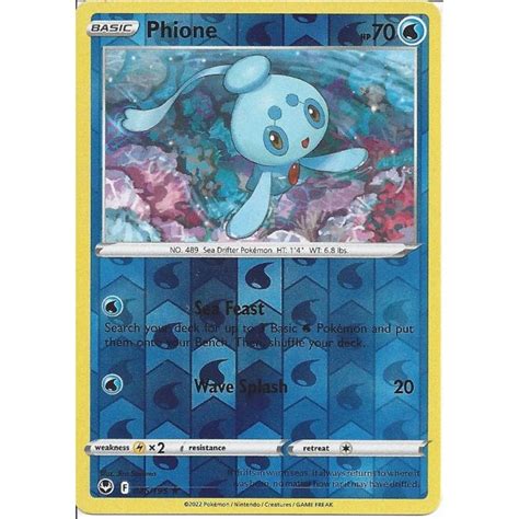 Pokemon Trading Card Game 045 195 Phione Reverse Holo SWSH 12