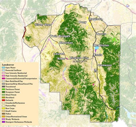 Another Map Of Madison County Mt Evergreen Forest Twin Bridges