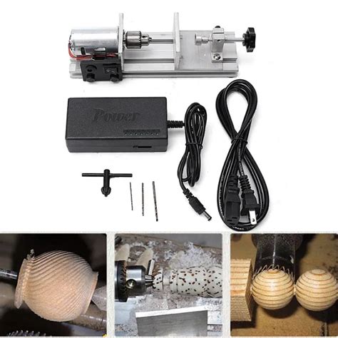 High Speed DIY Mini Lathe Beads Polisher Machine Woodworking 12000RPM