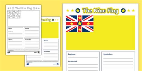 Niue Flag Fact File Template Teacher Made Twinkl