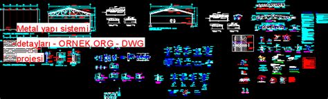 Proje Sitesi Metal yapı sistemi detayları Autocad Projesi