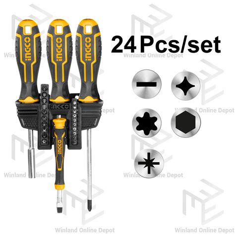 Ingco By Winland 24pcs Screwdriver And Bits Set HKSDB02482 ING HT