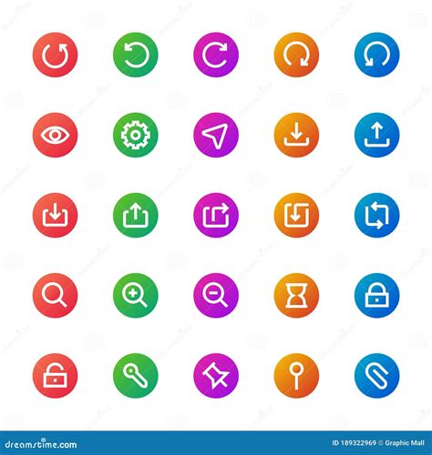 Ui Ux Icons Image Stock Vector Illustration Of Color