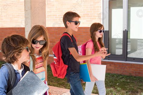 Kids walking at School Campus - stock photo 2110210 | Crushpixel