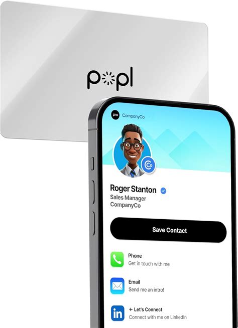 Popl Smart Nfc Business Card Sleek Modern Digital Business Card Winstant App Free Sharing