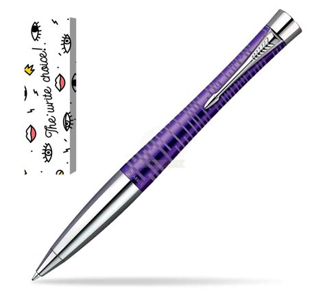 Parker Urban Premium Vacumatic Amethyst Pearl CT Ballpoint Pen In Cover