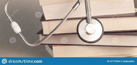 Concept Of Medical Education With Book And Stethoscope Stock Photo