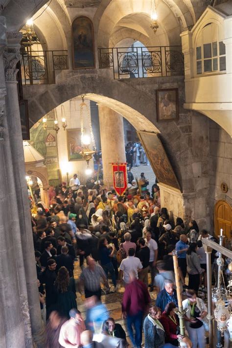 Jerusalem Israel 10 April 2023 Tourists And Pilgrims At The