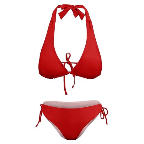 Women S Bikini Two Piece Swimsuit Sexy Halter Thong Bikini Bottom Tie