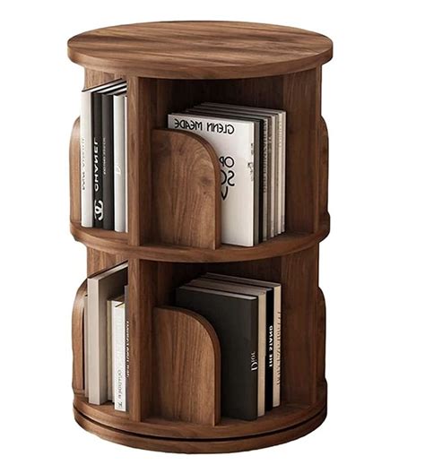 Creativity Corner Shelf Bookshelf Solid Wood Revolving Floor Standing