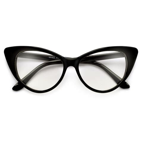 Super Cat Eye Vintage Inspired Fashion Mod Chic High Pointed Clear Eye