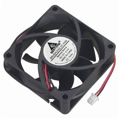 Gdstime 2 Pcs 2Pin 70mm X 25mm PC Case Cooling Fan 12V Computer Case