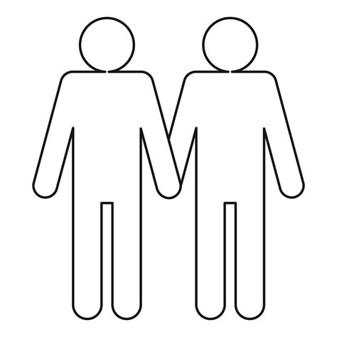 Two Men Gay Icon Outline Style Vector Art At Vecteezy