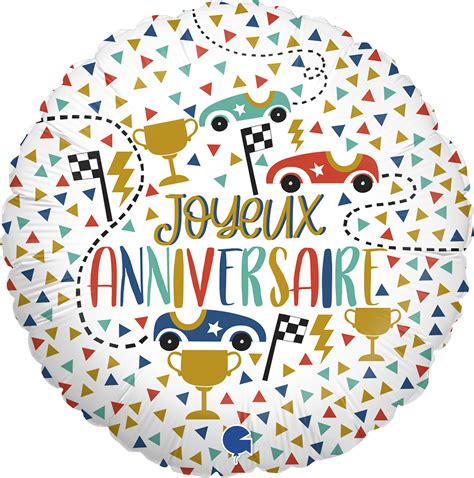 Marble Mate Joyeux Anniv Bleu French Foil Balloon Bargain