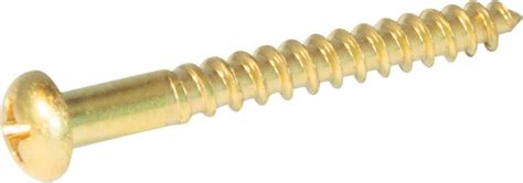 3 X 58 Brass Wood Screws Round Head Phillips Drive