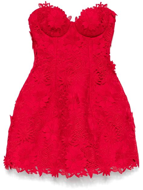 Giuseppe Di Morabito Guipure Lace Mini Dress Red FARFETCH