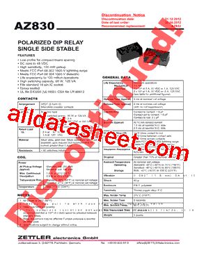 Az Datasheet Pdf Zettler Electronics