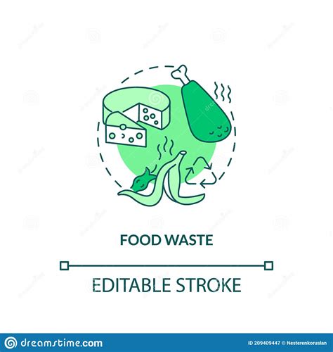 Food Waste Concept Icon Stock Vector Illustration Of Garbage 209409447