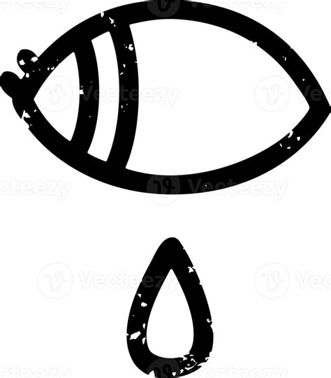 Crying Eye Symbol Distressed Icon 45447447 Png