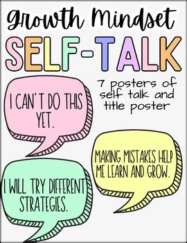 Growth Mindset Self Talk Posters By Miss Paiges Classroom TPT