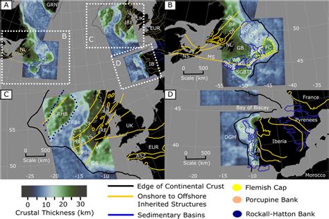 Southern North Atlantic Crustal Thickness Estimates Calculated By