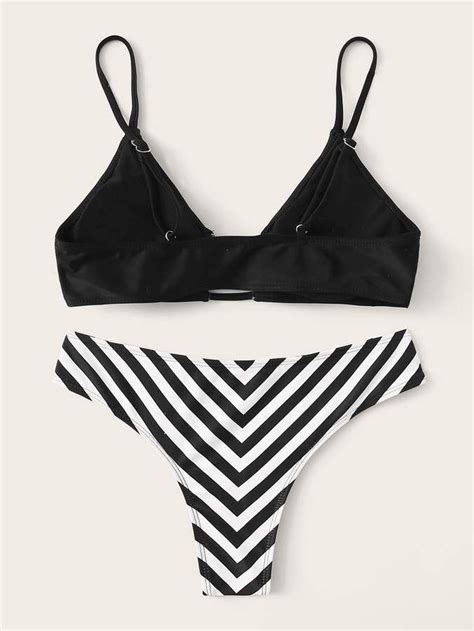 Shein Cut Out Top With Chevron Bikini Set Sponsored Sponsored Top