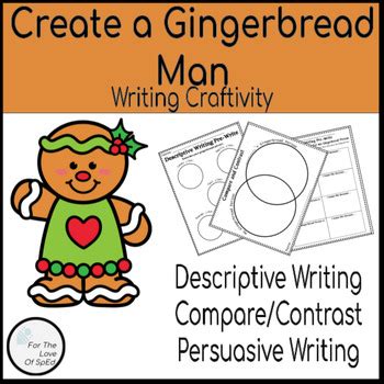 Christmas Gingerbread Man Writing Craftivity By Chalk And Chuckles