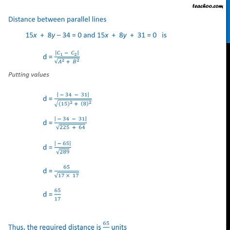 Ex Find Distance Between Parallel Lines Class