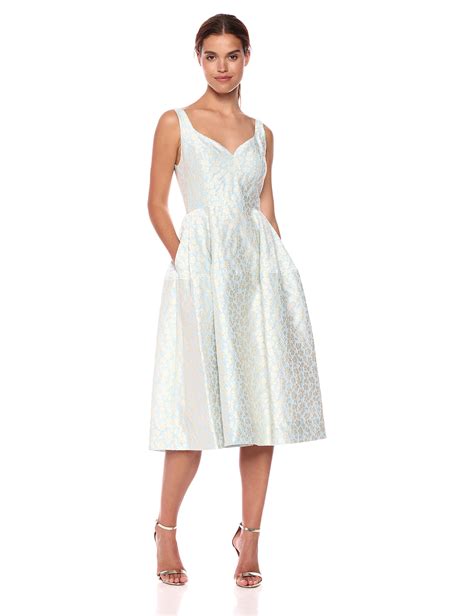 Jill Jill Stuart Womens Midi Dress With Jacquard Print And Pockets