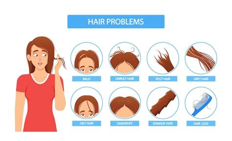 Frauen Haarproblem Infografiken Symbole Weibliche Figur Mit Kahlem