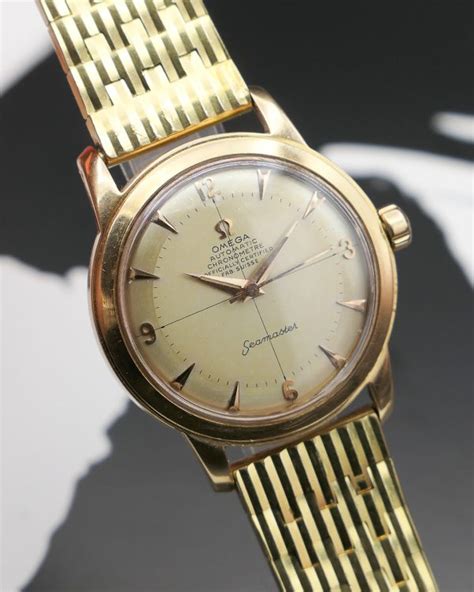 1950s Omega Seamaster In 18kt Yellow Gold Sabiwatches