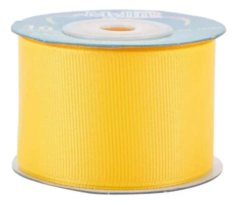 Liston Cinta Popotillo Color Manualidades 38mmx10m Mylin 1pz Amarillo