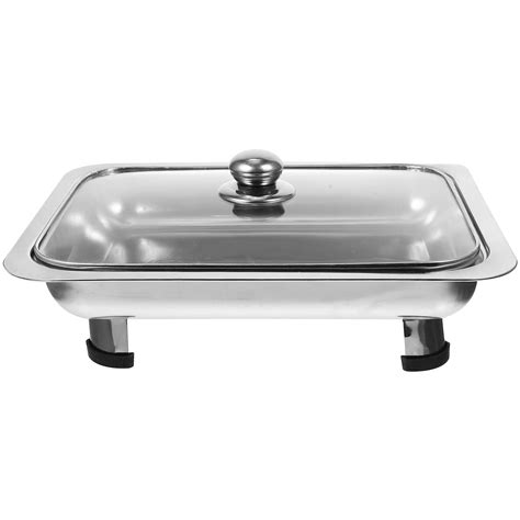 Buffet Server Stainless Steel Buffet Dish Tray Rectangular Canteen