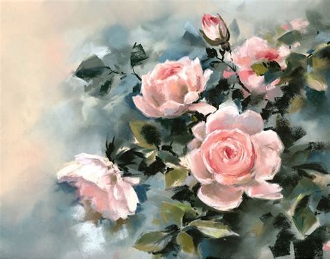 Peinture De Roses Impression Dart Peinture Réaliste De Etsy France