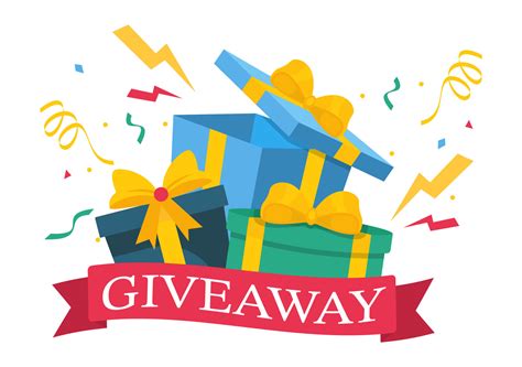 Giveaway Template Hand Drawn Cartoon Flat Illustration With Win A Prize