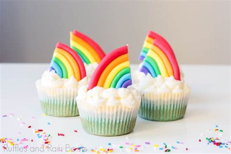 Easy Rainbow Cupcakes Ruffles And Rain Boots