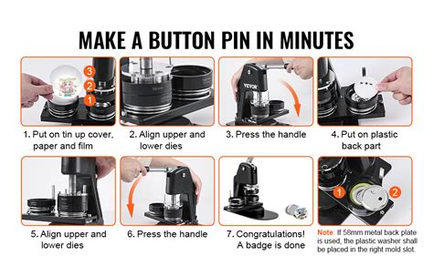 VEVOR Button Maker Machine Multiple Sizes 1 25 2 25 Inch Badge Punch