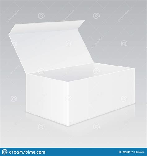 Open White Box Mockup Stock Vector Illustration Of Delivery