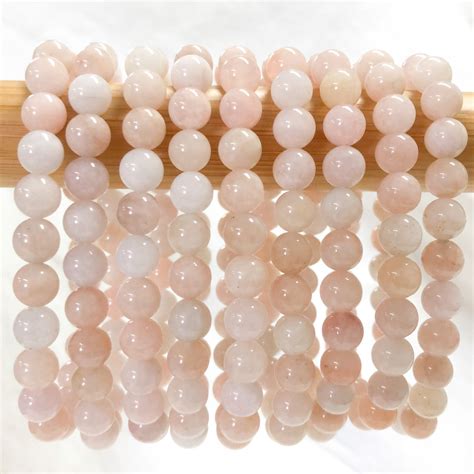 Morganite Round Bead Bracelet Mm Sacred Earth Crystals