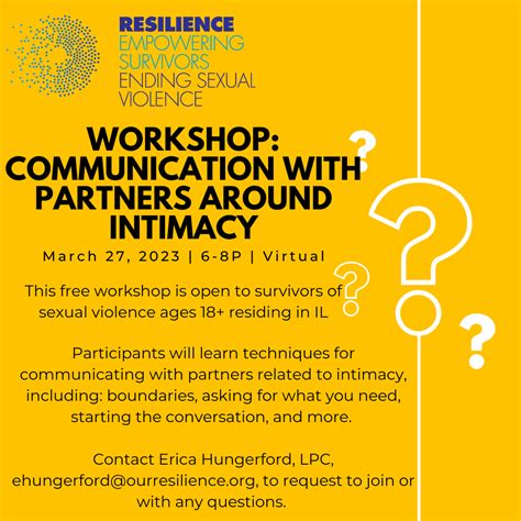 Workshop Communication With Partners Around Intimacy Resilience