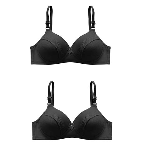 Ugoldhm Women Bralettes 2 Pack Soft Comfort Wireless Push Up Bra Smoothing Full Coverage T