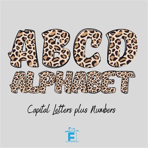 Leopard Letters, Leopard Print Alphabet Letters PNG Bundle, Hand Drawn ...