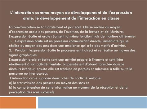 PPT LE DEVELOPPEMENT DES COMPETENCES COMMUNICATIVES PowerPoint