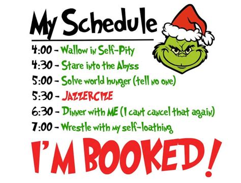 My Day Grinch Svg, Grinch Schedule Svg, Cricut File, the Grinch Svg ...