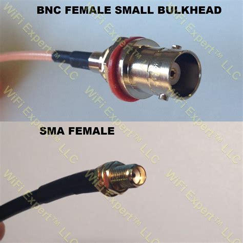 LMR100 BNC FEMALE SM BULKHEAD To SMA FEMALE Coaxial RF Pigtail Cable