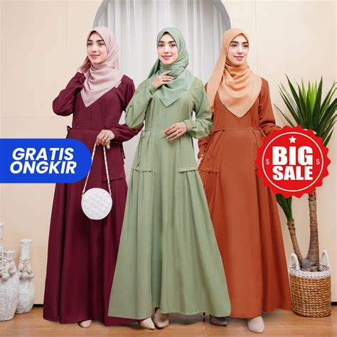 Jual Silmi Meilinda Gamis Simple Elegan Kekinian Terbaru Untuk Remaja