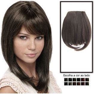 Aplique Franja Cabelo Humano Natural Cm Presilhas Franj O