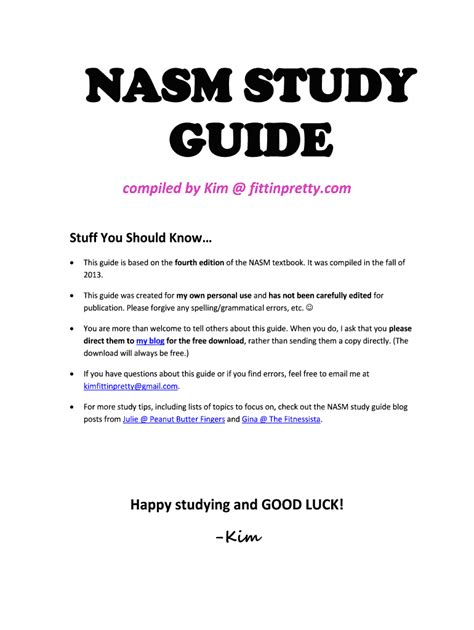 Fillable Online Nasm Study Fax Email Print Pdffiller