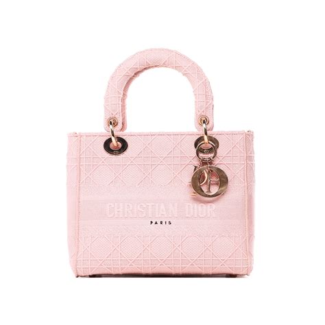 Sac Bandouli Re Moyen Lady D Lite Dior Toile Rose